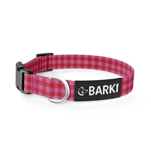 Collier pour chien Carreaux rouge