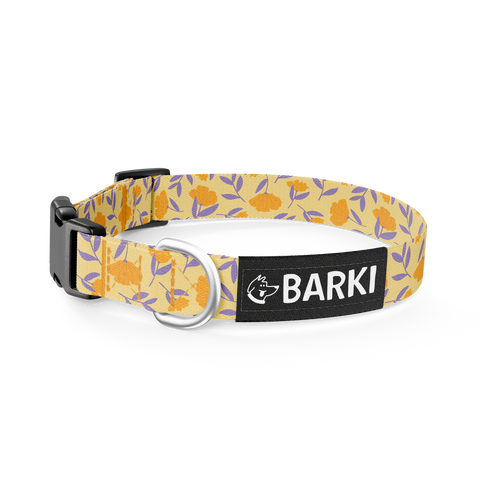 Collier pour chien Jaune Fleuris