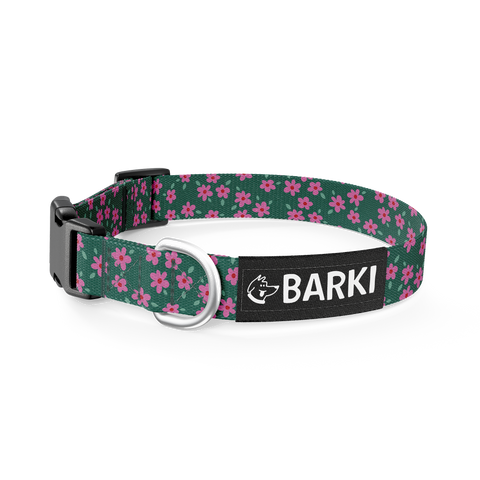 Collier pour chien Vert Fleuris