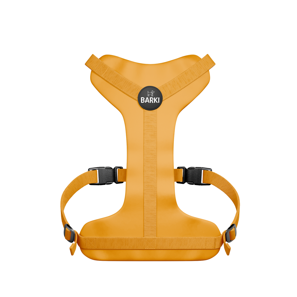 Harnais Barki Jaune – côté coloré logo BARKI